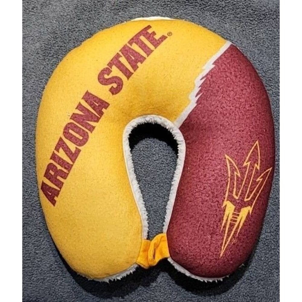 ASU Sun Devil Neck Pillow - travel pillow iwth snap closure